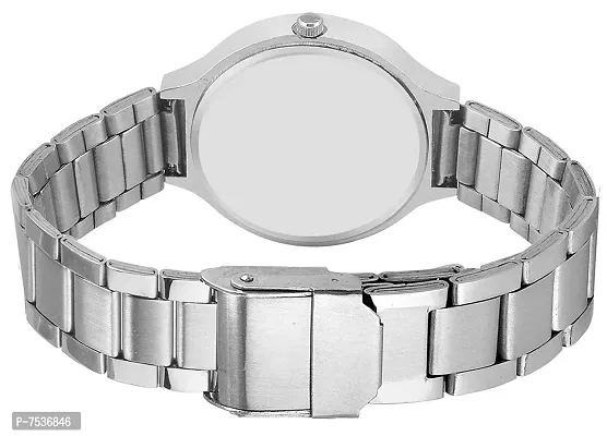 Acnos Stainless Steel Band Analog Watch with Heart Diamond Silver bracelet for Women (Silver, Black) Pack of 2-thumb5