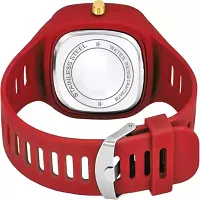 Stylish Red Silicone Analog Watches For Men Pack Of 2-thumb3