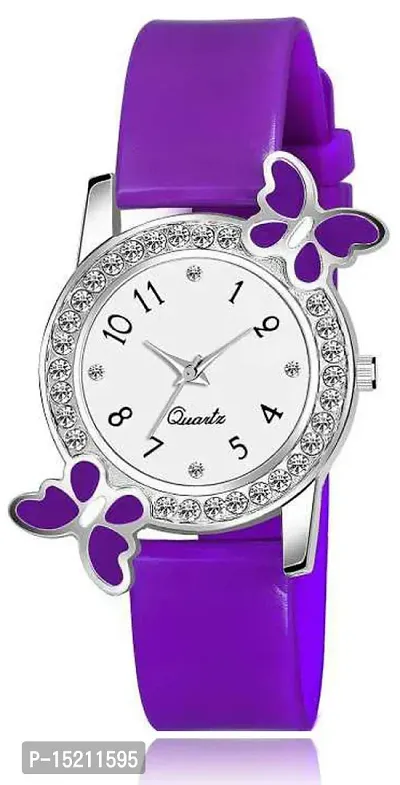 Stylish Purple Silicone Analog Watches For Women-thumb0