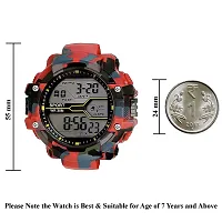 Acnos Red Color Army Shockproof Waterproof Digital Sports Watch for Mens Kids Sports Watch for Boys - Military Army Watch for Men-thumb2