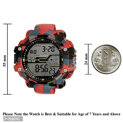 Acnos Red Color Army Shockproof Waterproof Digital Sports Watch for Mens Kids Sports Watch for Boys - Military Army Watch for Men-thumb3
