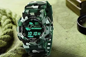 Acnos Brand - A Digital Watch Shockproof Multi-Functional Automatic Army Full Green Color Army Strap Waterproof Digital Sports Watch for Men's Kids Watch for Boys Watch for Men Pack of-1-thumb2