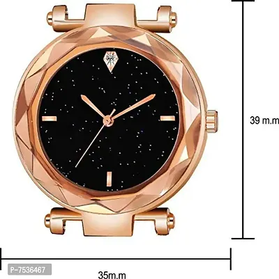 Acnos 4 Point Blue and Rose-Gold Color with Trending Magnetic Analogue Metal Strap Watches for Girl's and Women's Pack of - 2(P-170-180)-thumb5