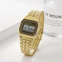 Acnos Brand Digital Gold Vintage Square Dial Unisex Wrist Watch for Men Women Pack Of 1 (WR-GOLD)-thumb2