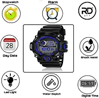 Acnos Brand - A Digital Watch with LED Shockproof Multi-Functional Automatic Blue Boader Black Waterproof Digital Sports Watch for Men's Kids Watch for Boys - Watch for Men Pack of 2-thumb3