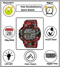 Acnos Brand - A Digital Boy's Watch (Black Dial, Red Strap)-thumb2