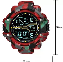 Acnos Brand - A Digital Boy's Watch (Black Dial, Red Strap)-thumb3