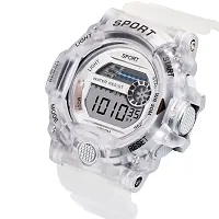 Acnos Brand - A Digital Alram Time Day Second Shockproof Multi-Functional Automatic White Silver Waterproof Digital Sports Watch for Men's Kids Watch for Boys Watch for Men Pack of 1-thumb2