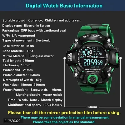 Acnos Brand - A Digital Watch Shockproof Multi-Functional Automatic Green Army Strap Waterproof Digital Sport Watch for Mens Kids Watch for Boys - Watch for Men Pack of 1-thumb2