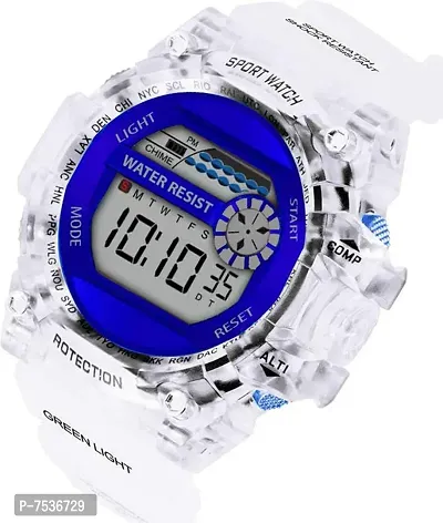 Acnos Brand - A Digital Alram Time Day Second Shockproof Multi-Functional Automatic White-Blue Waterproof Digital Sports Watch for Men's Kids Watch for Boys - Watch for Men Pack of 1-thumb4