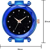 Acnos Blue and Rose-Gold Color 12 Point with Trending Magnetic Analogue Metal Strap Watches for Girl's and Women's Pack of - 2(DM-170-180)-thumb1