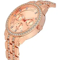 Acnos Branded Rose Gold Diamond Watch with Diamond Rose Gold Bracelet for Girls Watch for Women Pack of 2-thumb3