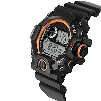 Acnos Brand - A Digital Watch with Square LED Shockproof Multi-Functional Automatic Orange Boader Black Waterproof Digital Sports Watch for Men's Kids Watch for Boys - Watch for Men Pack of 2-thumb2
