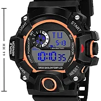 Acnos Brand - A Digital Watch with Square LED Shockproof Multi-Functional Automatic Orange Boader Black Waterproof Digital Sports Watch for Men's Kids Watch for Boys - Watch for Men Pack of 2-thumb4