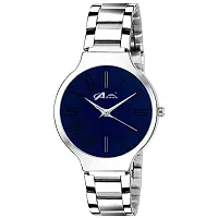 Acnos Brand - A Branded Watch 4 Dial Blue Stainless Steel Silver Band Wathces with Heart Diamond Silver braclet and Watch for Women Watch for Girls-thumb2