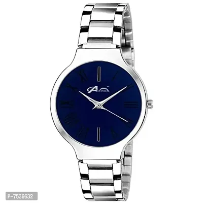 Acnos Brand - A Branded Watch 4 Dial Blue Stainless Steel Silver Band Wathces with Heart Diamond Silver braclet and Watch for Women Watch for Girls-thumb3