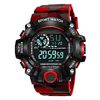 Acnos Brand - A Digital Watch with Square LED Shockproof Multi-Functional Automatic Red Color Army Strap Waterproof Digital Sports Watch for Men's Kids Watch for Boys Watch for Men Pack of 2-thumb2