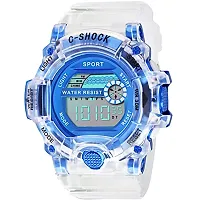 Acnos Brand - A Digital Alram Time Day Second Shockproof Multi-Functional Automatic White Blue Waterproof Digital Sports Watch for Men's Kids Watch for Boys Watch for Men Pack of 2-thumb2