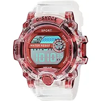 Acnos Brand - A Digital Alram Time Day Second Shockproof Multi-Functional Automatic White Red Waterproof Digital Sports Watch for Men's Kids Watch for Boys Watch for Men Pack of 2-thumb2