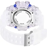 Acnos Brand - A Digital Watch with Square LED Shockproof Multi-Functional Automatic Blue Dial White Strap Waterproof Digital Sports Watch for Men's Kids Watch for Boys - Watch for Men Pack of 2-thumb2