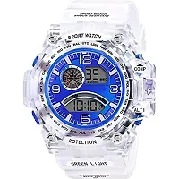 Acnos Brand - A Digital Watch with Square LED Shockproof Multi-Functional Automatic Blue Dial White Strap Waterproof Digital Sports Watch for Men's Kids Watch for Boys - Watch for Men Pack of 2-thumb4