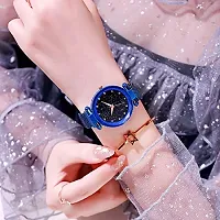 Acnos Brand - A Blue Magnet Analog Watch with Rose-Gold Bracelet for Girls or Watch for Women Pack of - 2-thumb2