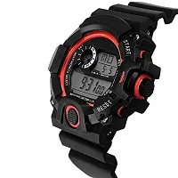 Acnos Brand - A Digital Watch with Square LED Shockproof Multi-Functional Automatic Red Boader Black Waterproof Digital Sports Watch for Men's Kids Watch for Boys - Watch for Men Pack of 2-thumb2