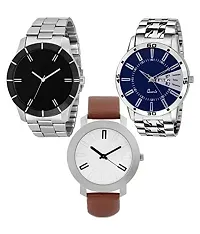 Acnos Special Super Quality Analog Watches Combo Look Like Handsome for Boys and Mens Pack of - 3(STL-LTHR-3COM)-thumb4