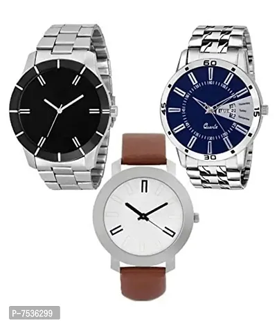 Acnos Special Super Quality Analog Watches Combo Look Like Handsome for Boys and Mens Pack of - 3(STL-LTHR-3COM)-thumb5