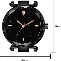 Acnos 4 Point Black and Red Color with Trending Magnetic Analogue Metal Strap Watches for Girl's and Women's Pack of - 2(P-200-210)-thumb3