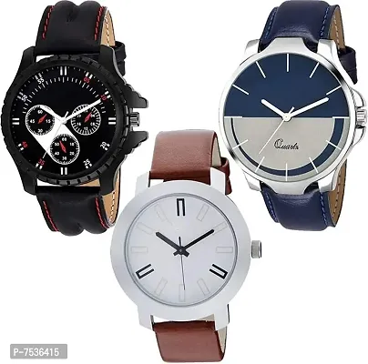 Acnos Special Super Look Like Handsome Quality Analog Combo Watches for Boys and Combo Watches for Mens Pack of 3(436-24-17)-thumb0