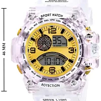 Acnos Brand - A Digital Watch Square LED Shockproof Multi-Functional Automatic Yellow Dial White Strap Waterproof Digital Sports Watch for Men's Kids Watch for Boys - Watch for Men Pack of 2-thumb4