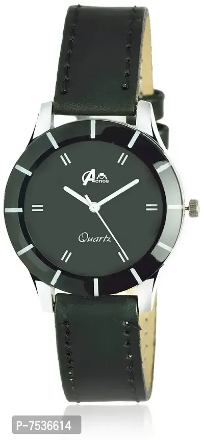 Acnos Black Dial and Black Strap Analog Watch for Men Pack of 1 (605-BLACK)