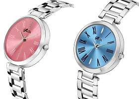 Acnos Analogue Blue Pink Dial Women's Watches Combo Pack of 2-thumb1