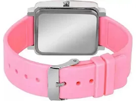 Acnos Brand Pink Square Analog Watch With Heart Love Diamond Bracelet PU Belt Watch For Girls Watch For Women Pack Of 3-thumb4