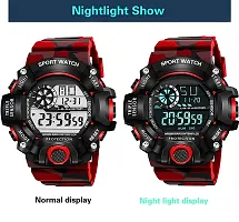 Acnos Brand - Digital Watch with Red Shockproof Multi-Functional Automatic 5 Color Army Strap Waterproof Digital Sports Watch for Men's Kids Watch for Boys - Watch for Men Pack of 2-thumb2