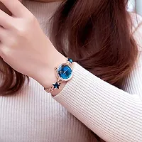 Acnos Analogue Women's Blue And White Dial Star And Flower Stone Bangle Watch , Pack Of 2-thumb3