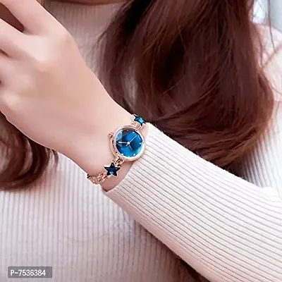 Acnos Analogue Women's Blue And White Dial Star And Flower Stone Bangle Watch , Pack Of 2-thumb4