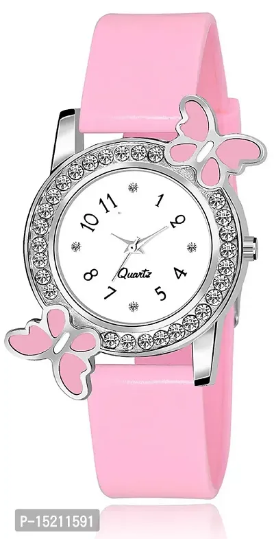 Stylish Pink Silicone Analog Watches For Women-thumb0