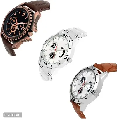 Acnos Special Super Quality Analog Watches Combo Look Like Handsome for Boys and Mens Pack of - 3(437-MIN-BRW)-thumb2