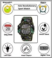 Acnos Brand - A Digital Boy's Watch (Black Dial, Green Strap)-thumb2