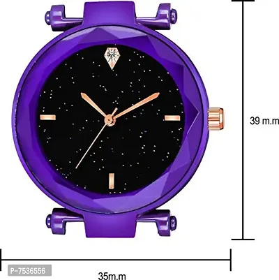 Acnos 4 Point Blue and Purple Color with Trending Magnetic Analogue Metal Strap Watches for Girl's and Women's Pack of - 2(P-170-190)-thumb5