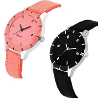 Acnos Black and Orange dial and Strap Analog Watches for Girls and Women Pack of - 2-thumb1
