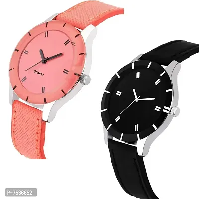 Acnos Black and Orange dial and Strap Analog Watches for Girls and Women Pack of - 2-thumb2