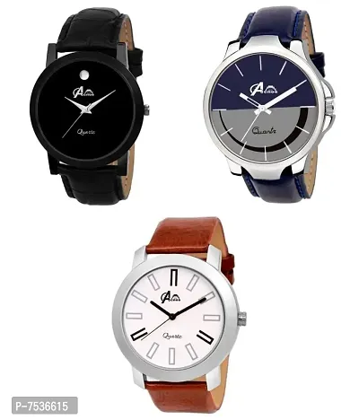 Acnos Analogue Men's Watch (Pack of 3) (Multicolored Dial Multicolored Colored Strap)-thumb0