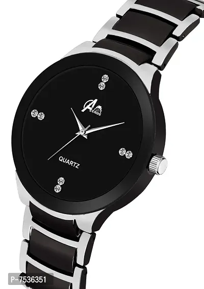 Acnos Dress Analogue Men's Watch(Black Dial Silver Colored Strap)-thumb2