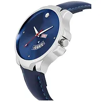 Acnos Blue Dial Day and Date Working Silver Case Analogue Watch for Men Pack of 1 (RZ56)-thumb1