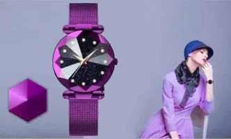 Acnos Dress Analogue Girl's Watch(Black Dial Purple Colored Strap)-thumb3