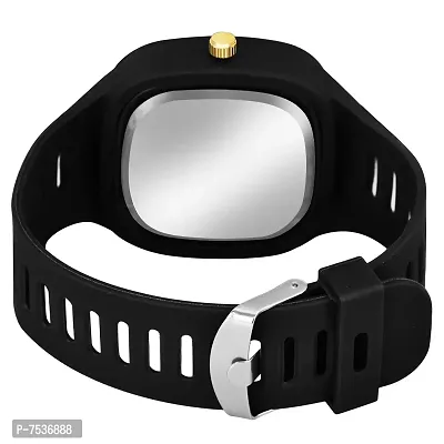 Acnos Brand - A Choras Black Watch Square Multi DIAL Analog Silicon PU Strap ADDI Stylish Designer Analog Watch - for Boys Pack of 1-thumb4