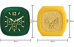 Stylish Multicoloured Silicone Analog Watches For Men Pack Of 2-thumb2